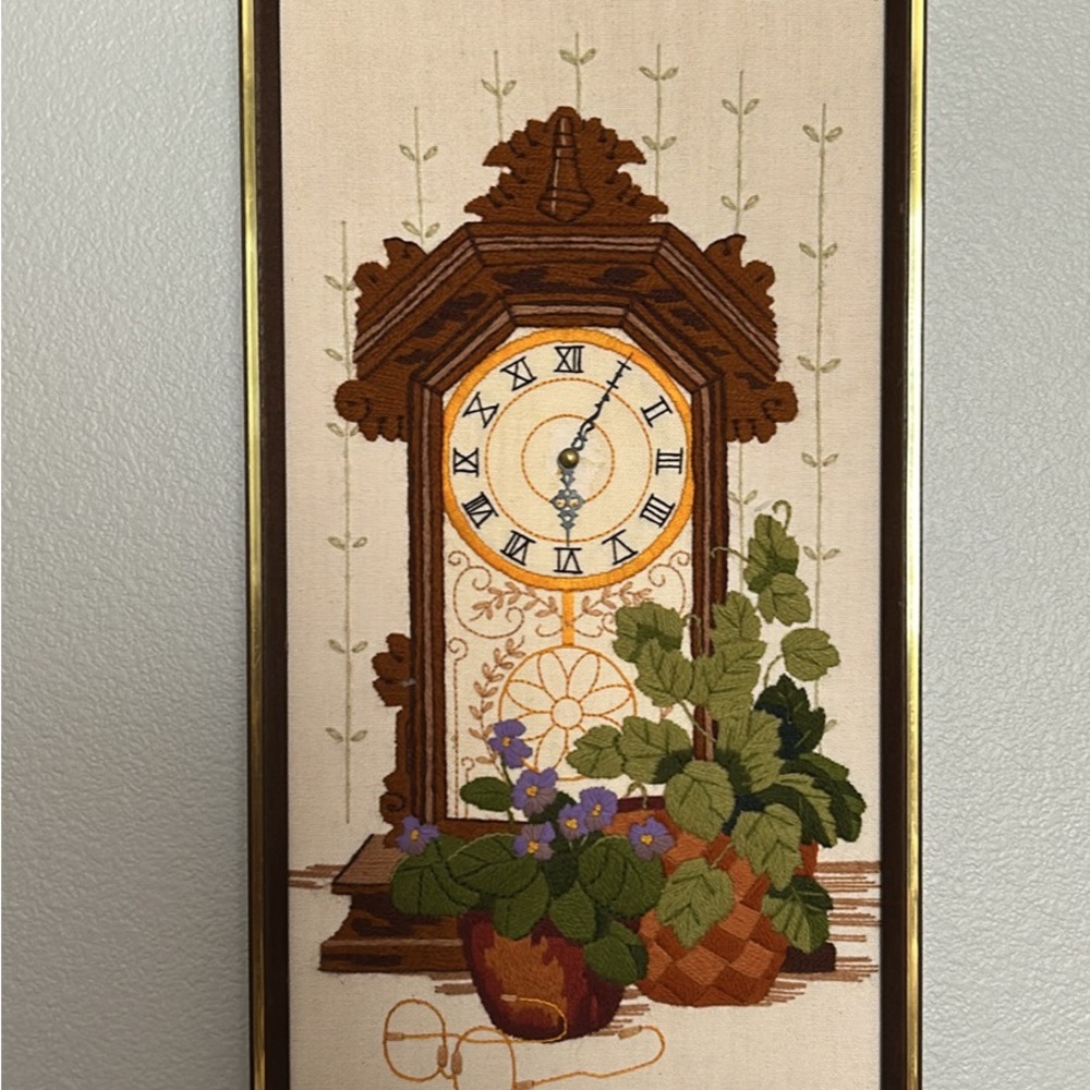 Vintage Style Brown and Green Wall Clock Decor